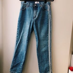 Mango - MNG Denim Stripe Side Straight Jeans